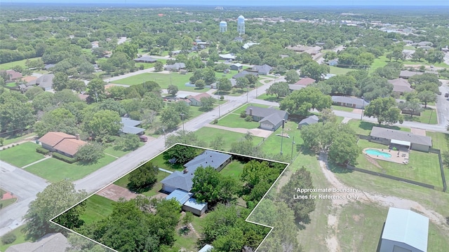 1106 Central Ave, Bowie, TX 76230 - view of property location featuring property parcel outlined and nearby suburban area