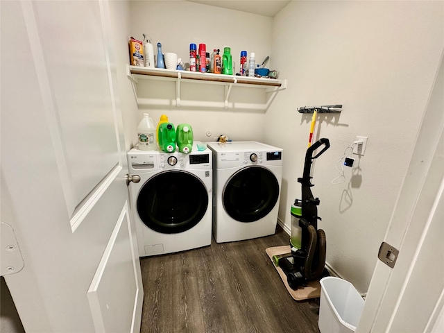 1013 Euston St, Denton, TX 76209 - washroom with washer and dryer, wood finished floors, and baseboards
