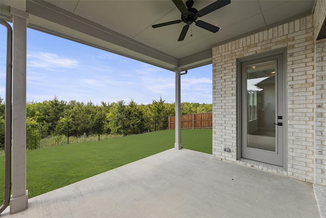 1044 Olympic Dr, Rockwall, TX 75087 - view of patio / terrace featuring a ceiling fan