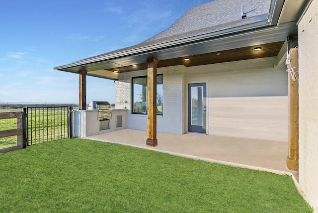 3417 Dovehill Dr, Northlake, TX 76247 - view of yard with an outdoor kitchen and a patio area