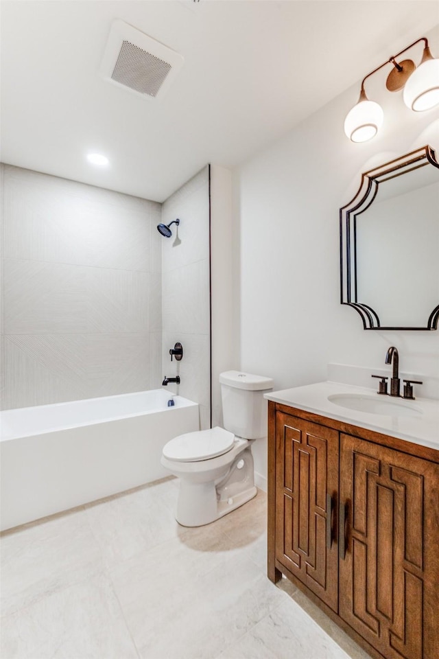 130 Holland Dr, Denison, TX 75020 - full bathroom with toilet, vanity, and shower / washtub combination