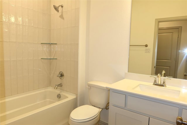 2538 Settlers Pl, Garland, TX 75042 - bathroom featuring toilet, vanity, and shower / washtub combination
