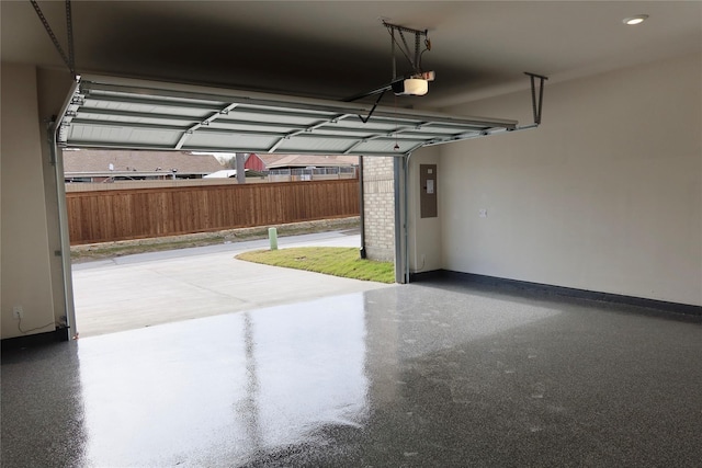 2538 Settlers Pl, Garland, TX 75042 - garage featuring a garage door opener and electric panel