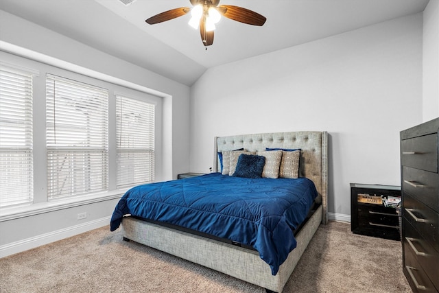 1417 Stoneleigh Pl, Aubrey, TX 76227 - bedroom featuring carpet flooring, baseboards, lofted ceiling, and ceiling fan