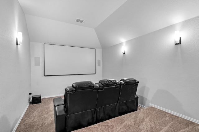 1417 Stoneleigh Pl, Aubrey, TX 76227 - carpeted cinema room featuring lofted ceiling and baseboards