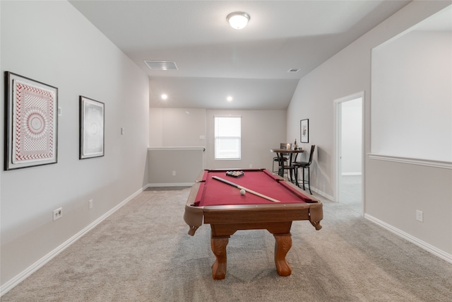 1616 Berry Ridge Trl, Aubrey, TX 76227 - recreation room with carpet flooring, billiards table, baseboards, and lofted ceiling