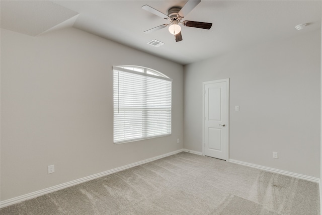 1616 Berry Ridge Trl, Aubrey, TX 76227 - empty room with a ceiling fan, light carpet, vaulted ceiling, a smoke detector, and baseboards