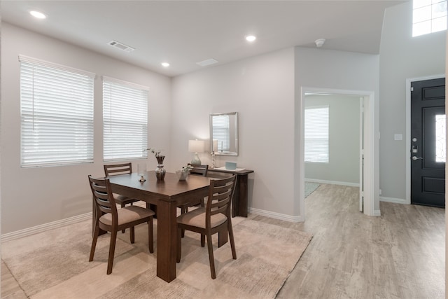 1616 Berry Ridge Trl, Aubrey, TX 76227 - dining room featuring baseboards, healthy amount of natural light, light wood finished floors, and recessed lighting