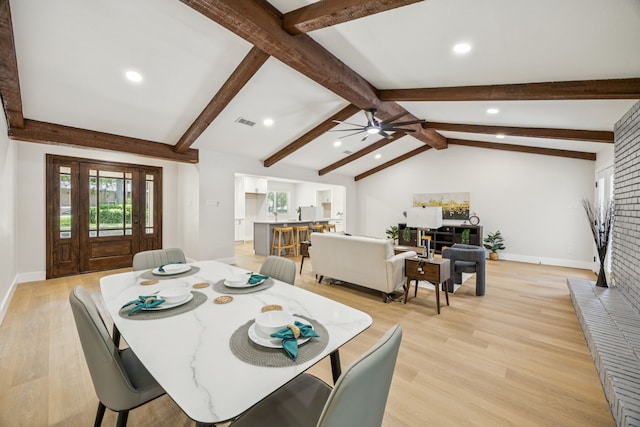 37 Devonshire Dr, Bedford, TX 76021 - dining area with ceiling fan, light wood-type flooring, recessed lighting, and baseboards