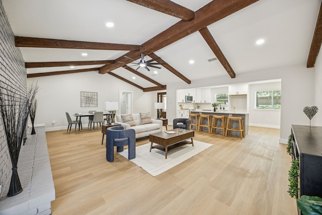 37 Devonshire Dr, Bedford, TX 76021 - living area with light wood-type flooring, recessed lighting, a ceiling fan, and baseboards