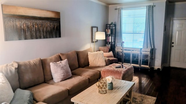 1461 Bristol Ln, Providence Village, TX 76227 - living room with wood finished floors and ornamental molding