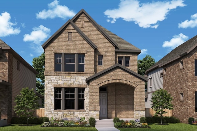 917 Almond Blossom Cir, Crowley, TX 76036 - view of front of home with stone siding and brick siding