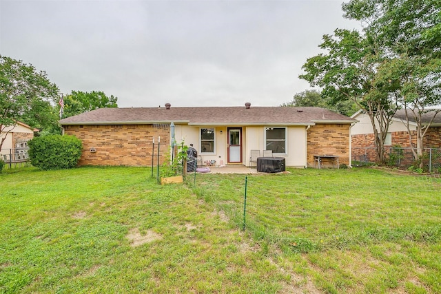 423 Parkview Dr, Burleson, TX 76028 - rear view of property with a patio and brick siding