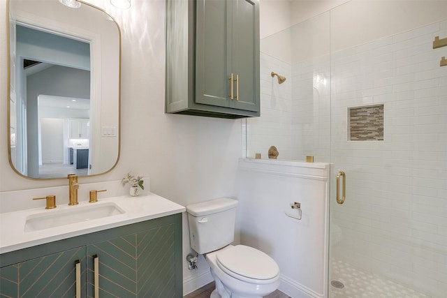 823 Wind River Pass, Azle, TX 76020 - full bathroom with a stall shower, vanity, and toilet