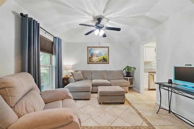 6701 Ridgetop Rd, North Richland Hills, TX 76182 - living room with inlaid floor details and ceiling fan