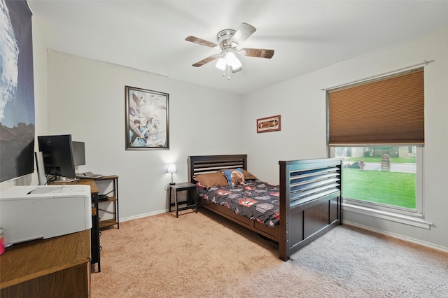 6701 Ridgetop Rd, North Richland Hills, TX 76182 - carpeted bedroom with an office area and a ceiling fan