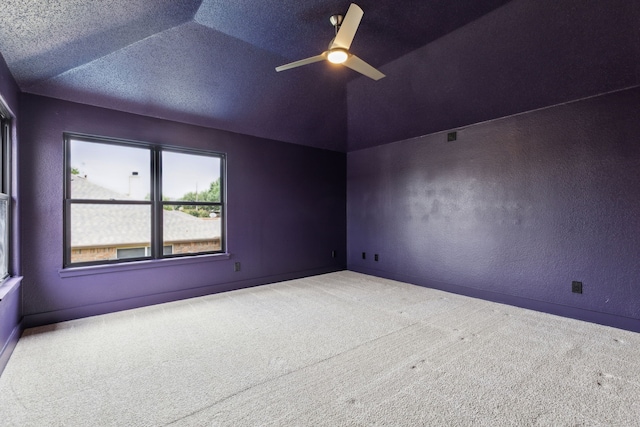 826 Ashley Pl, Mesquite, TX 75181 - unfurnished room with carpet flooring, ceiling fan, baseboards, and vaulted ceiling