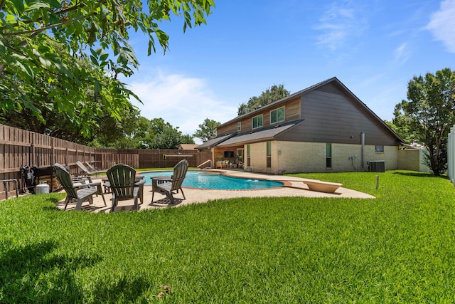 1617 Versailles Dr, Richardson, TX 75081 - view of swimming pool with a patio and central AC unit