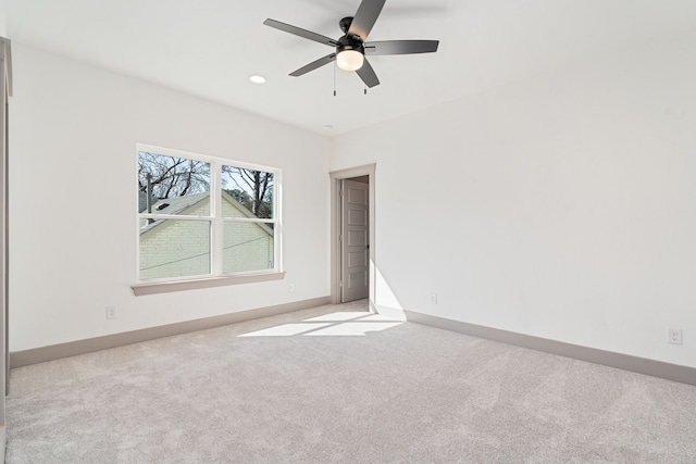 840 Northwood Rd, Fort Worth, TX 76107 - carpeted spare room featuring baseboards, a ceiling fan, and recessed lighting