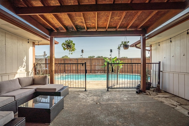 1610 Alpine Pass, Lewisville, TX 75077 - fenced backyard with outdoor lounge area and a patio area