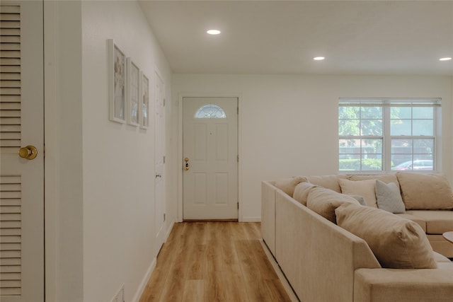 2712 Larkin Ave, Fort Worth, TX 76133 - foyer entrance with light wood-type flooring, recessed lighting, healthy amount of natural light, and baseboards