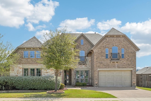 4534 Whispering Lake Dr, Frisco, TX 75036 - view of front of house with concrete driveway, an attached garage, and brick siding