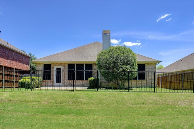 8393 Davis Dr, Frisco, TX 75036 - back of property with brick siding and a chimney