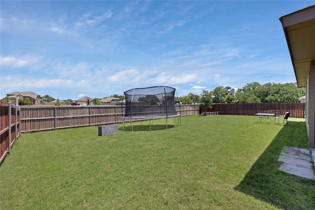 1099 Admiral Dr, Azle, TX 76020 - fenced backyard featuring a trampoline