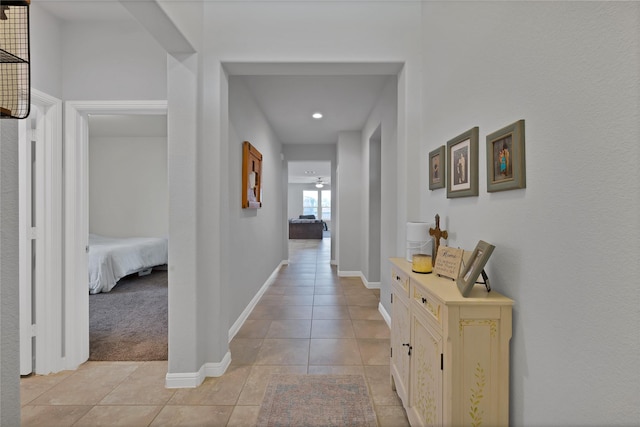 1099 Admiral Dr, Azle, TX 76020 - hallway with light tile patterned floors and recessed lighting