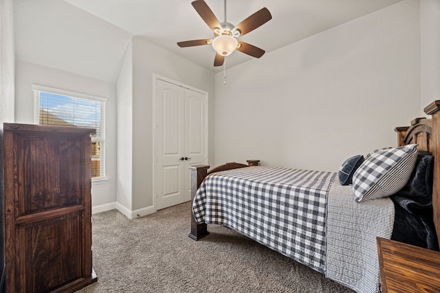 1412 Siena Ln, Rockwall, TX 75032 - carpeted bedroom with baseboards, a closet, and ceiling fan