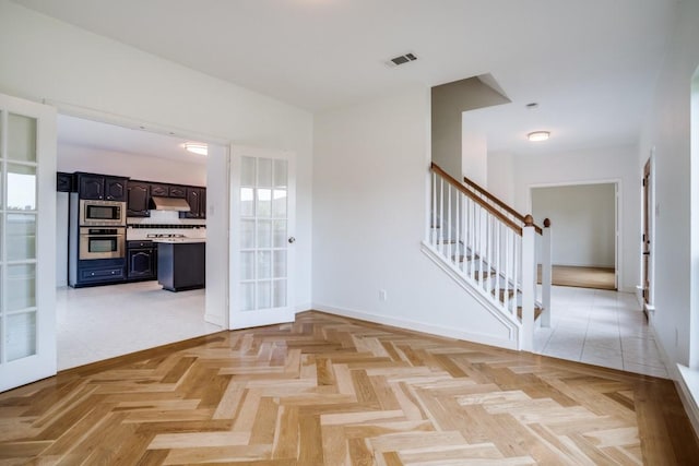 1467 Norfolk Ct, Allen, TX 75002 - foyer entrance featuring baseboards, stairway, and french doors
