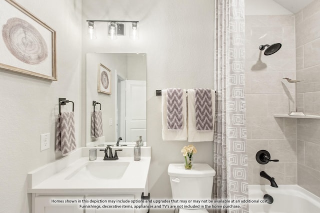 2503 Jennifer Ln, Mansfield, TX 76063 - bathroom with toilet, vanity, and shower / bath combo with shower curtain