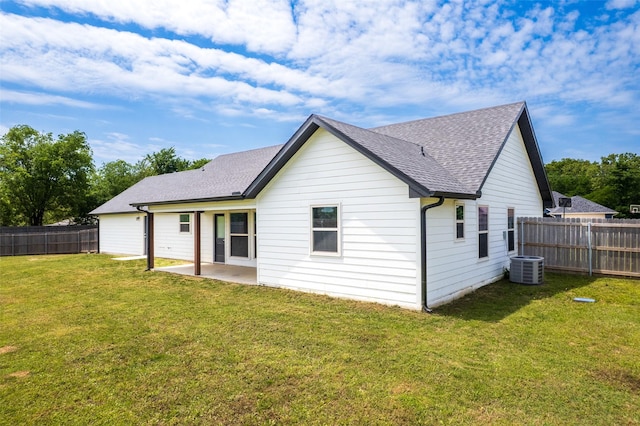 107 Oliver Wendell Ct, Mount Vernon, TX 75457 - back of house with a patio, roof with shingles, and central AC