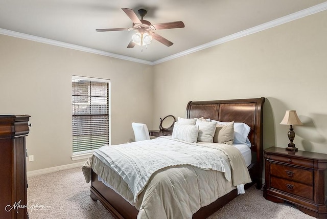 1010 Toledano Cir, Shreveport, LA 71106 - bedroom featuring carpet, crown molding, baseboards, and a ceiling fan