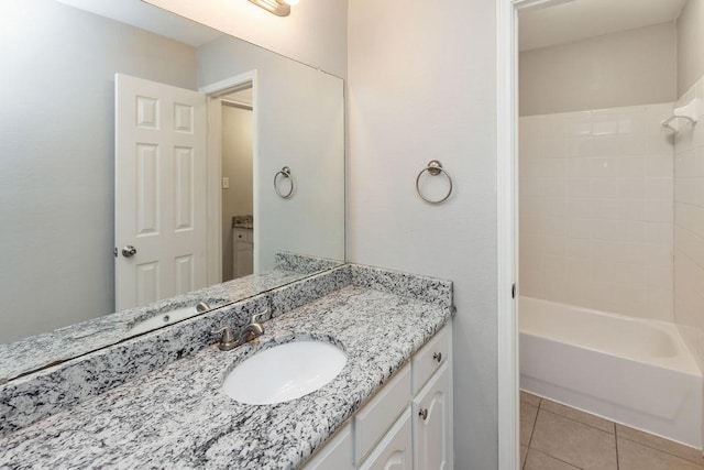 1408 Tartan Dr, Allen, TX 75013 - bathroom with vanity, tile patterned flooring, and shower / bath combination
