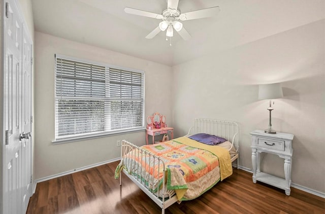 405 Cypress Hill Dr, Mckinney, TX 75071 - bedroom featuring wood finished floors, baseboards, and a ceiling fan