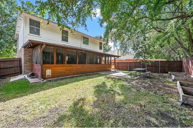 405 Cypress Hill Dr, Mckinney, TX 75071 - back of house with a sunroom and brick siding