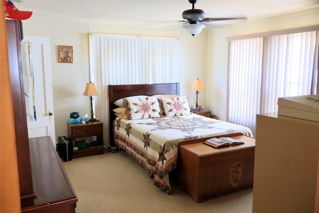 307 Cedar St, Palo Pinto, TX 76484 - bedroom featuring light carpet and ceiling fan