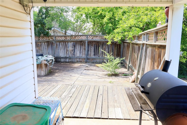 307 Cedar St, Palo Pinto, TX 76484 - wooden terrace with grilling area