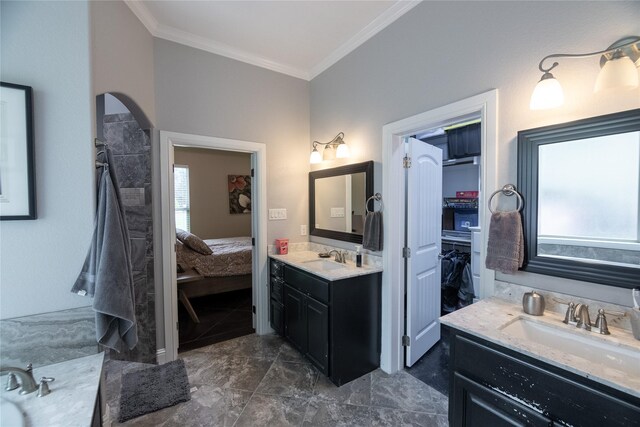 665 Amanda Lee, Combine, TX 75159 - ensuite bathroom featuring crown molding and two vanities