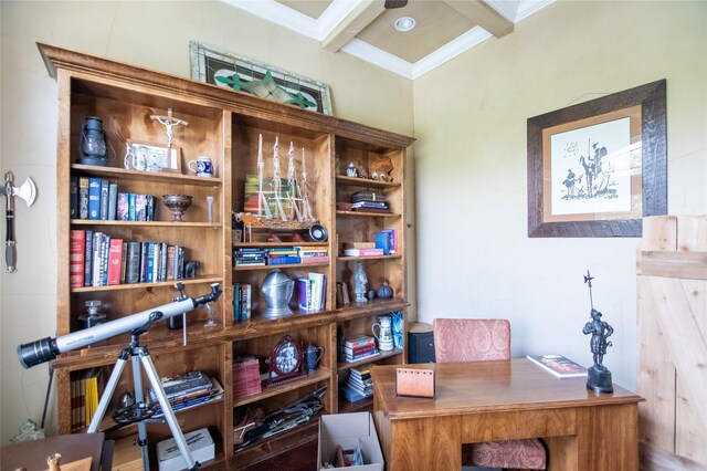 665 Amanda Lee, Combine, TX 75159 - office area featuring ornamental molding