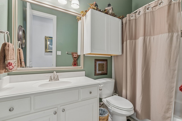 3308 Linkwood, The Colony, TX 75056 - bathroom featuring toilet, vanity, and shower / bath combination with curtain