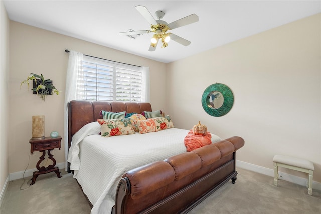 226 Northline Rd, Teague, TX 75860 - bedroom featuring light carpet, baseboards, and a ceiling fan