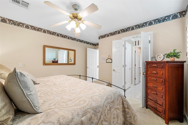 226 Northline Rd, Teague, TX 75860 - bedroom with light carpet and a ceiling fan