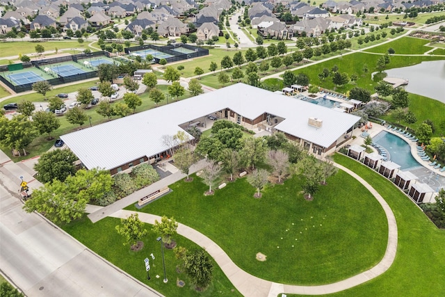 4871 Lockwood Dr, Prosper, TX 75078 - aerial view of residential area featuring a pool area