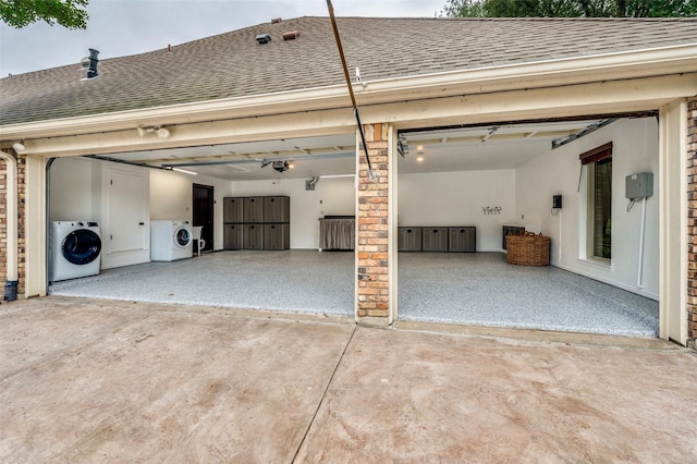 1345 Meadow Gln, Southlake, TX 76092 - garage featuring concrete driveway and separate washer and dryer