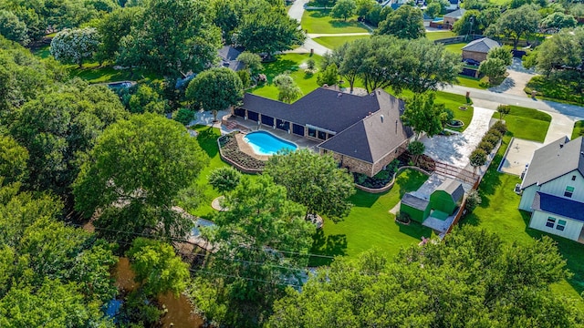 1345 Meadow Gln, Southlake, TX 76092 - aerial view of a pool area