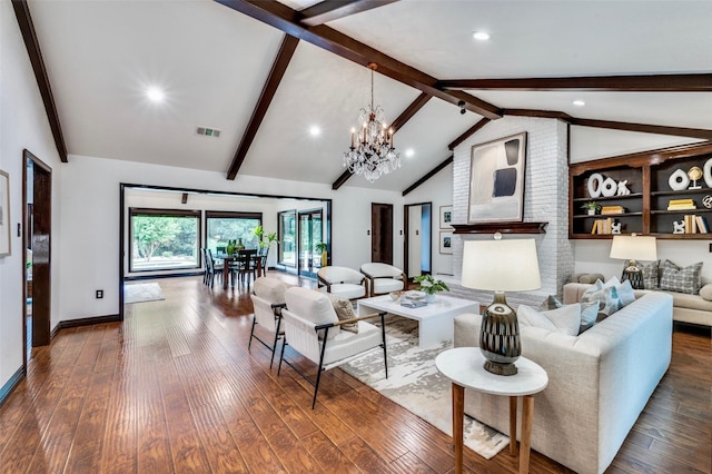 1345 Meadow Gln, Southlake, TX 76092 - living room featuring baseboards, recessed lighting, wood finished floors, and a chandelier