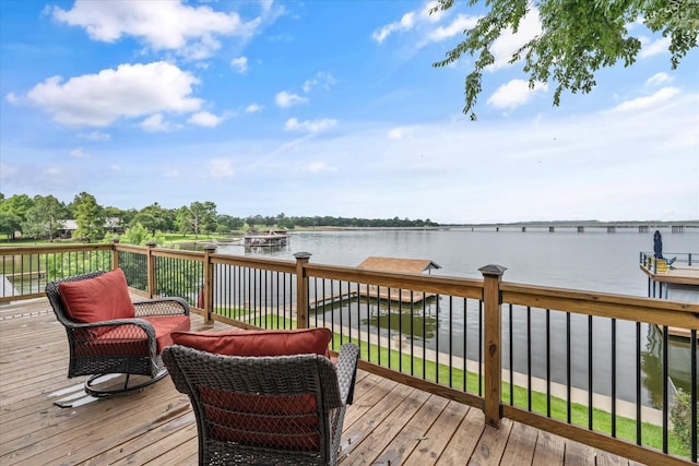 107 Oak Acres Dr W, Malakoff, TX 75148 - wooden terrace featuring a water view and a dock