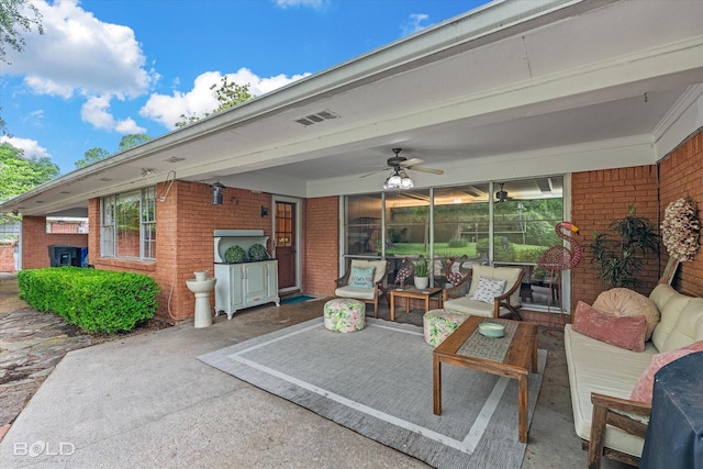 5918 Fern Ave, Shreveport, LA 71105 - view of patio featuring a ceiling fan and an outdoor hangout area